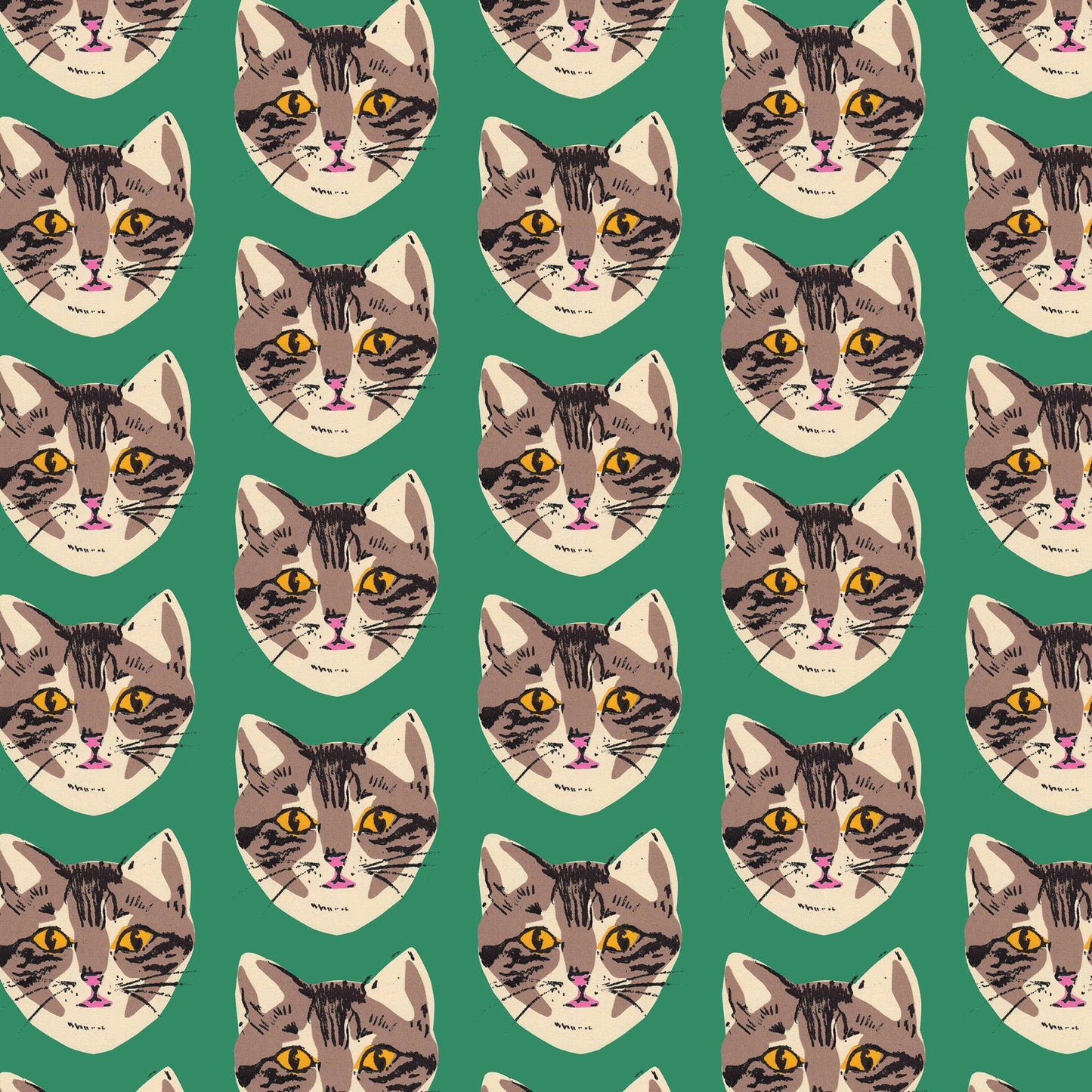 Green Cat Wrapping Paper Sheet