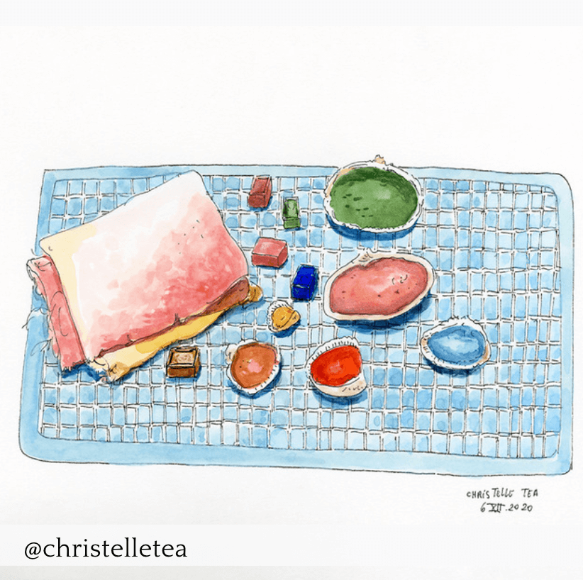 Handmade watercolor - Andromeda blue