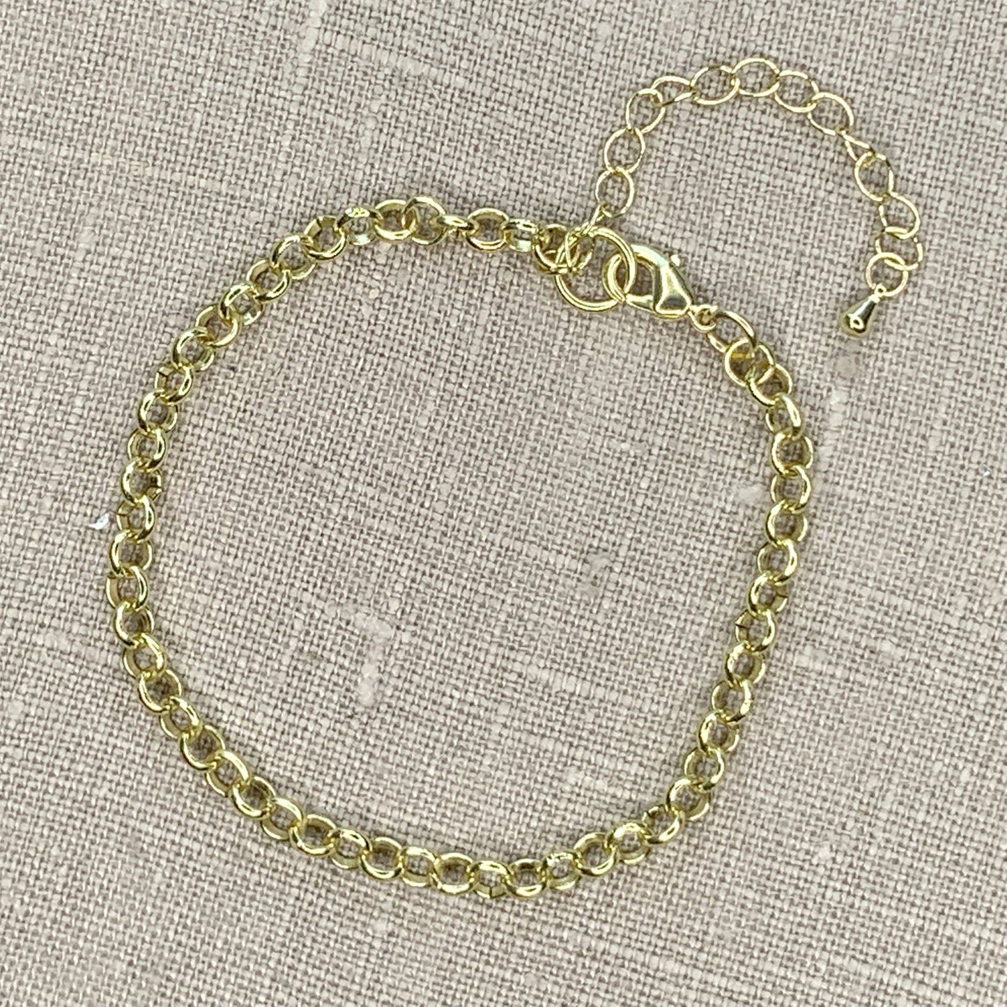 Gold Chain Link Charm Bracelet