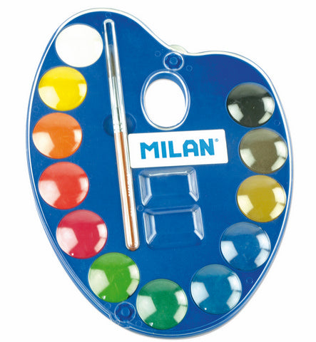 MILAN Watercolour Palette Tablet Set of 12 w/1 Brush