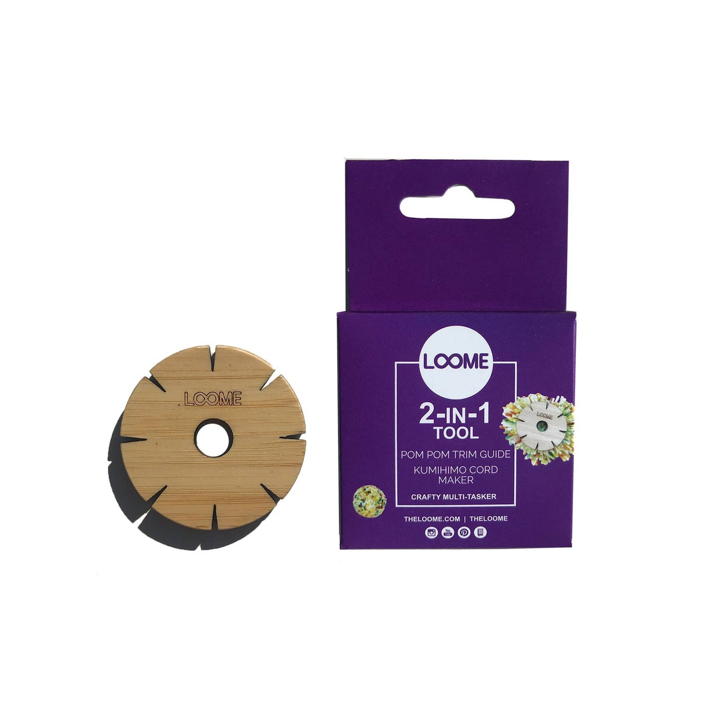 2-in-1 Pom Pom Trim Guide & Kumihimo Cord Maker
