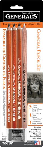 General Pencil 5pc Charcoal Pencil Set