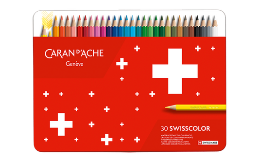 Set of 30 Permanent Pencils SWISSCOLOR in Metal Box
