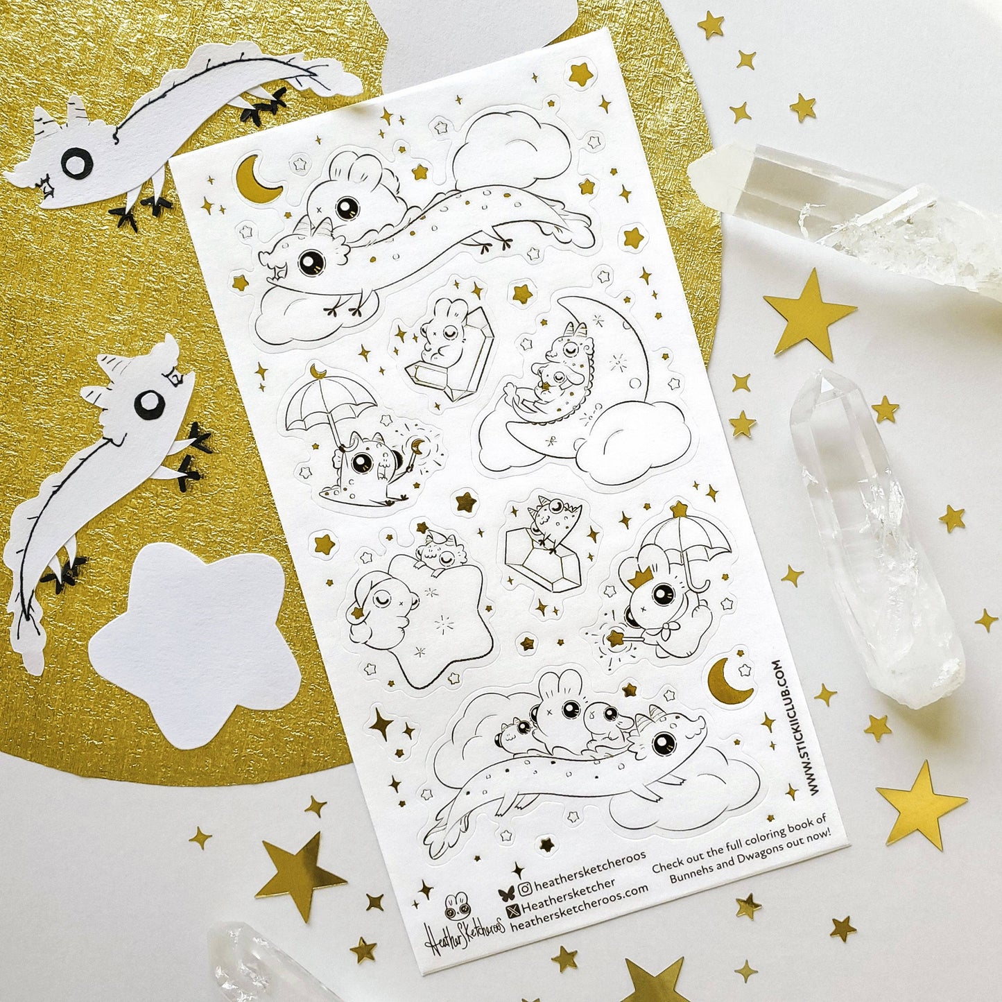 Starlit Bunnehs & Dwagons Sticker Sheet
