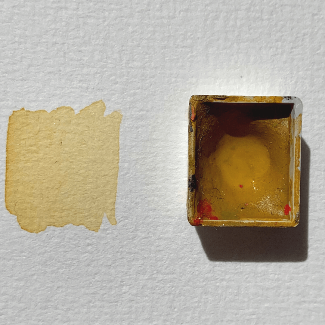 Handmade watercolor - Golden latte yellow