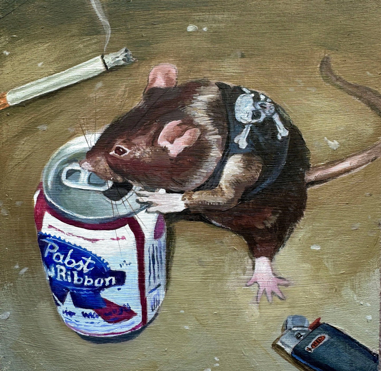 Art Print of Funny Grunge Rat: Meme Home Decor