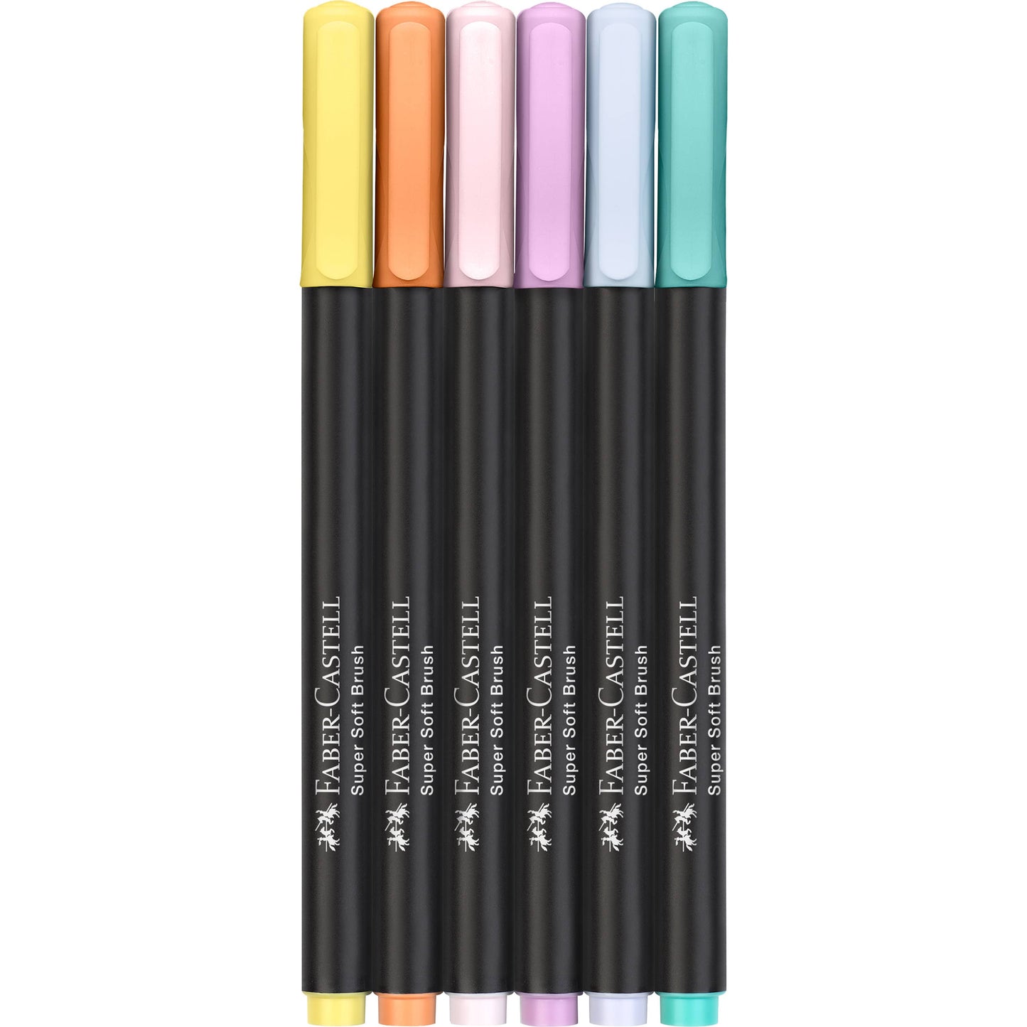 Black Edition Felt Tip Brush Pen Markers 6 Ct Box