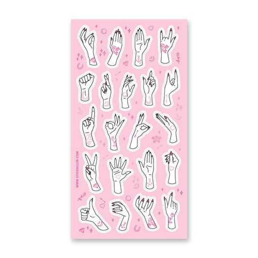 Tattoo Hands Sticker Sheet