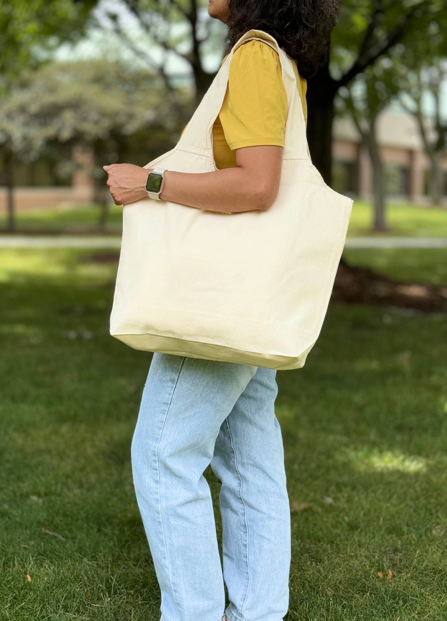 Farmers Market Jute Grocery Tote Bag (With One Color Logo)