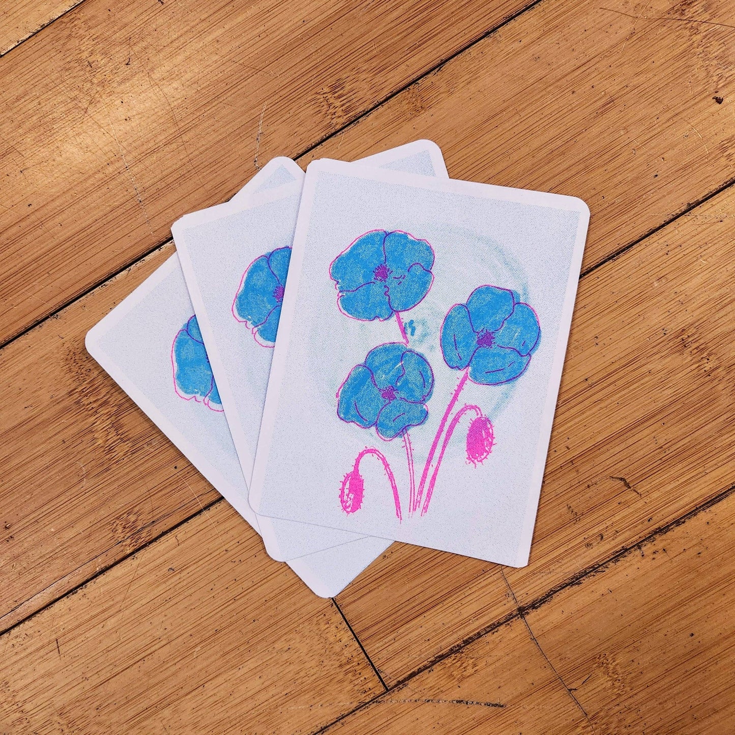 Push/Pull Risograph Postcard Print