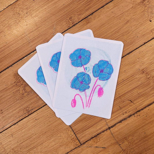 Push/Pull Risograph Postcard Print