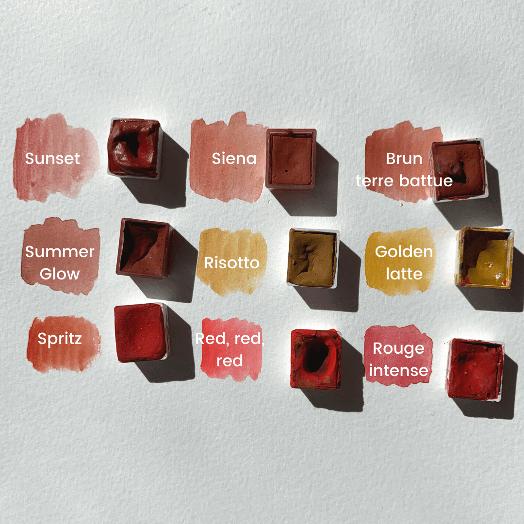 Handmade watercolor - Rouge Red red red