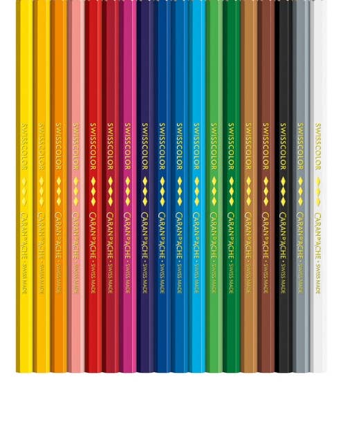 Set of 18 Permanent Colored Pencils SWISSCOLOR in Box