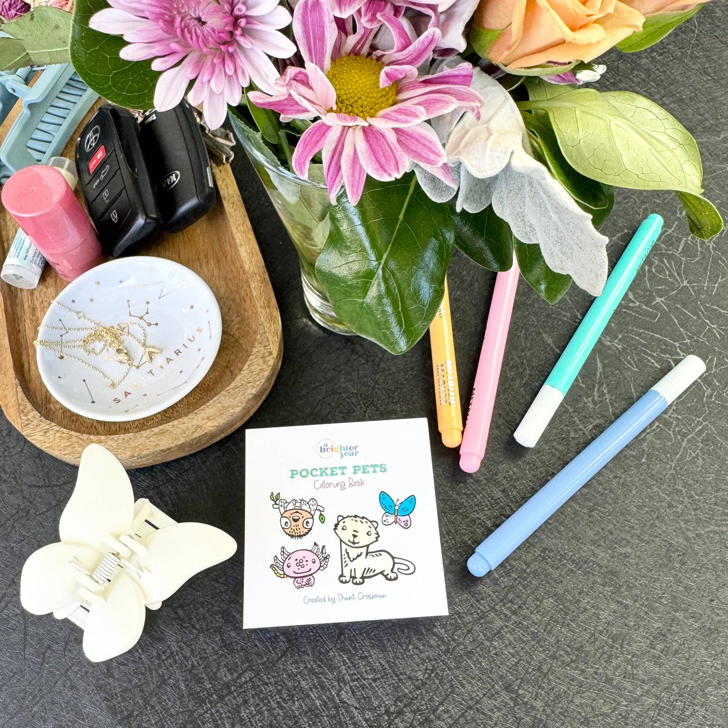 Pocket Pets Animal Designs 3x3 Mini Coloring Book for Adult