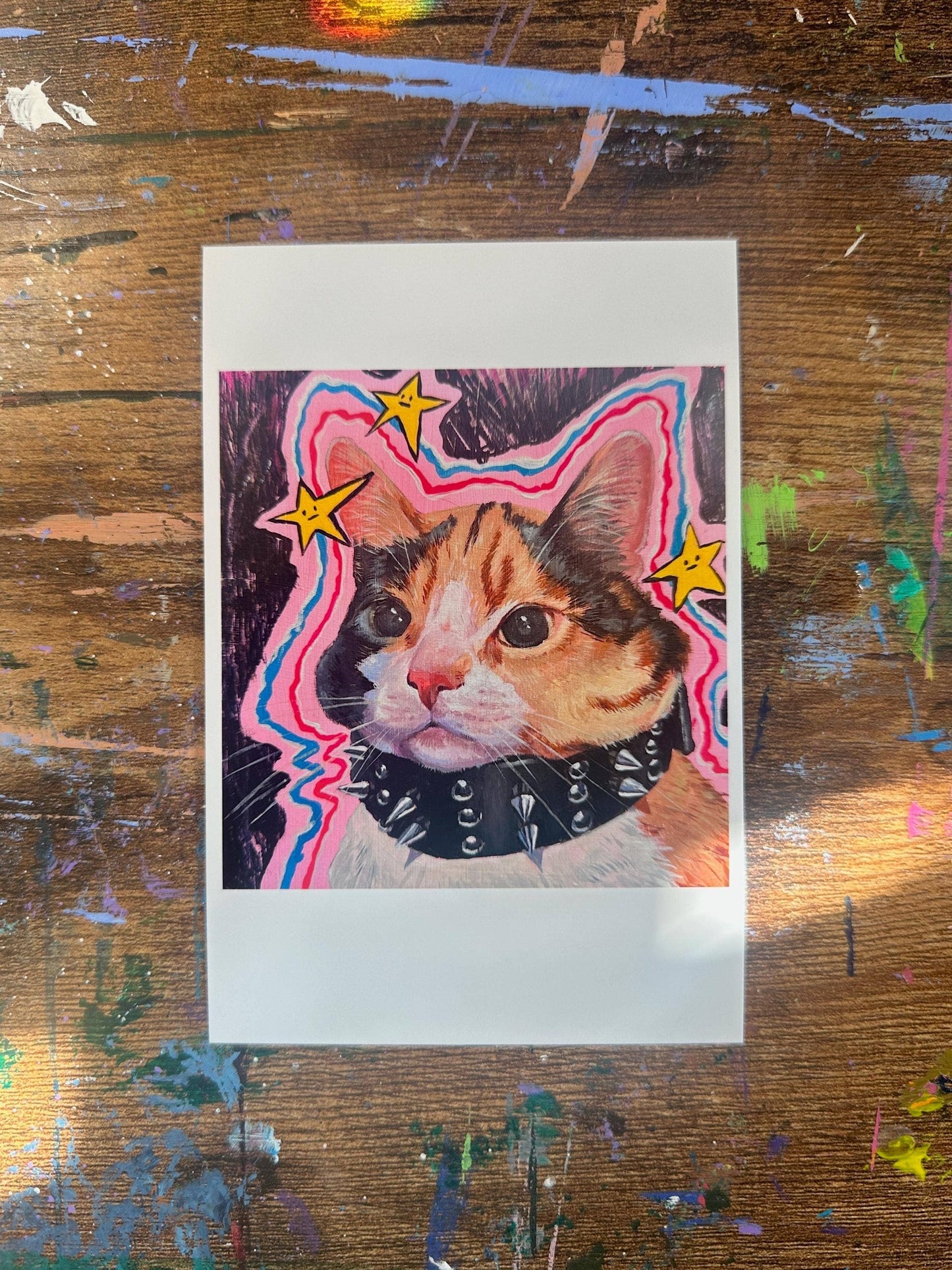 Print of Angsty Calico Cat: Funny Cat Home Decor
