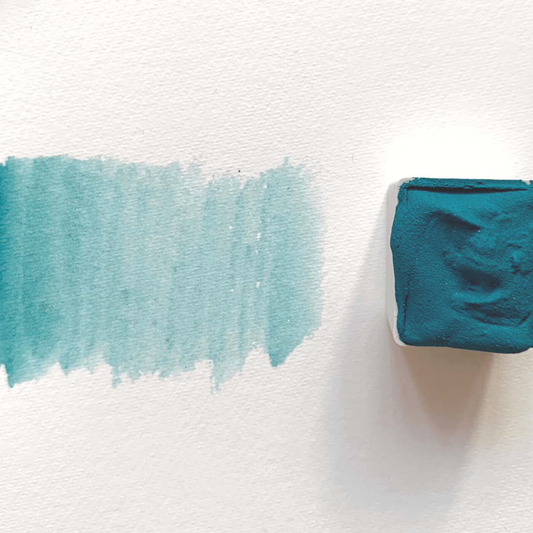 NEW - Handmade watercolor - Blue green Le Lac