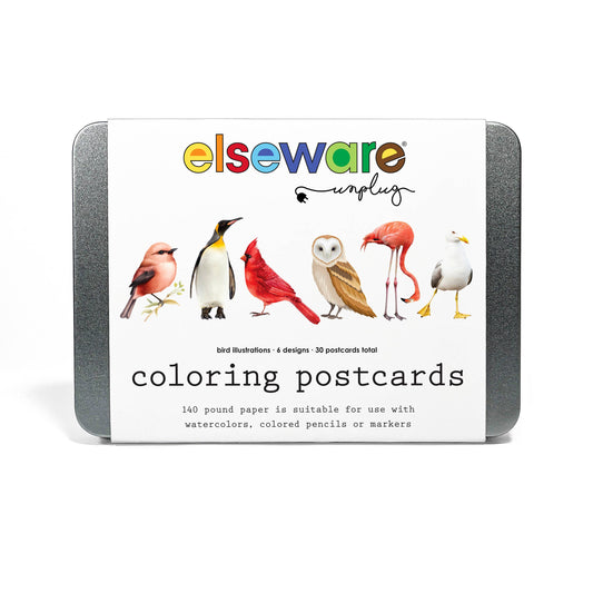Coloring Postcards w/ 6 Bird Designs (30cards) Stationary
