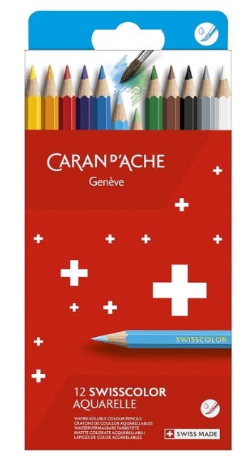 Set of 18 Water Colored Pencils SWISSCOLOR in Box