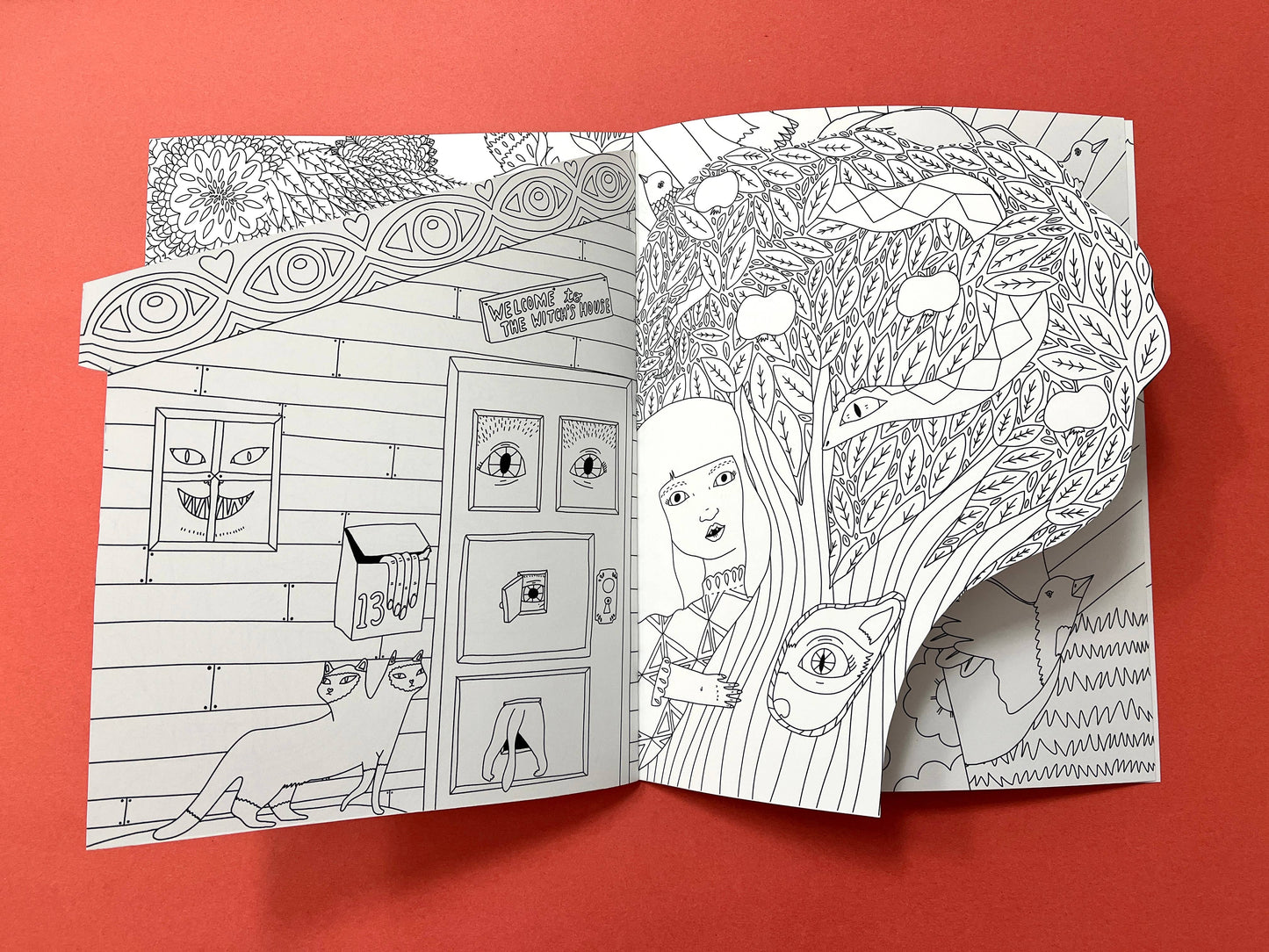 To the Witch's House We Go - Coloring Book w/handcut pages