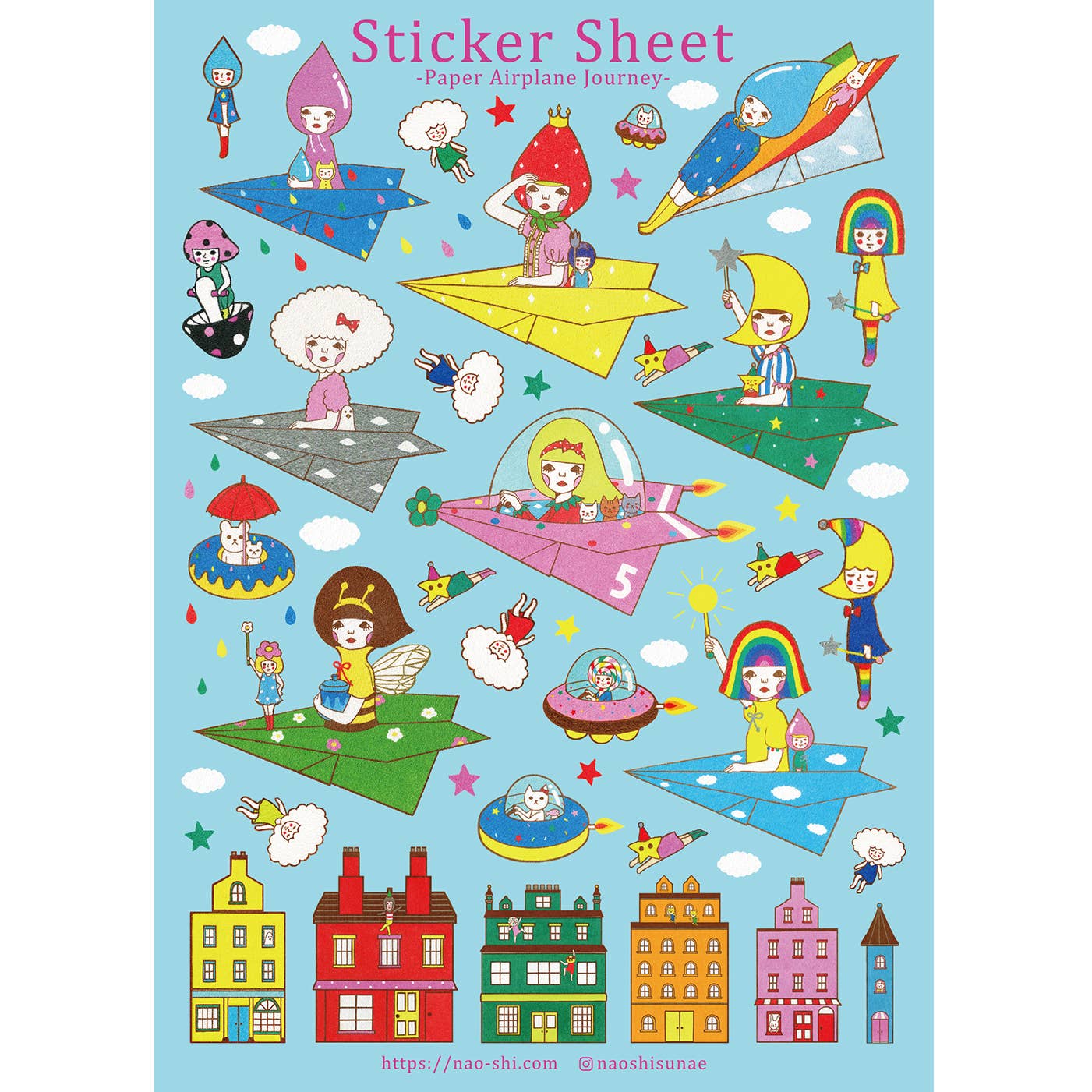 【Sticker Sheet】Paper Airplane Journey