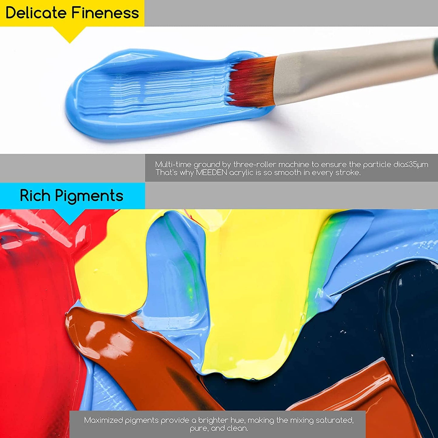 MEEDEN 12-color Acrylic Paint, 120 ml/4 oz Tubes Heavy Body Acrylic Paint Set