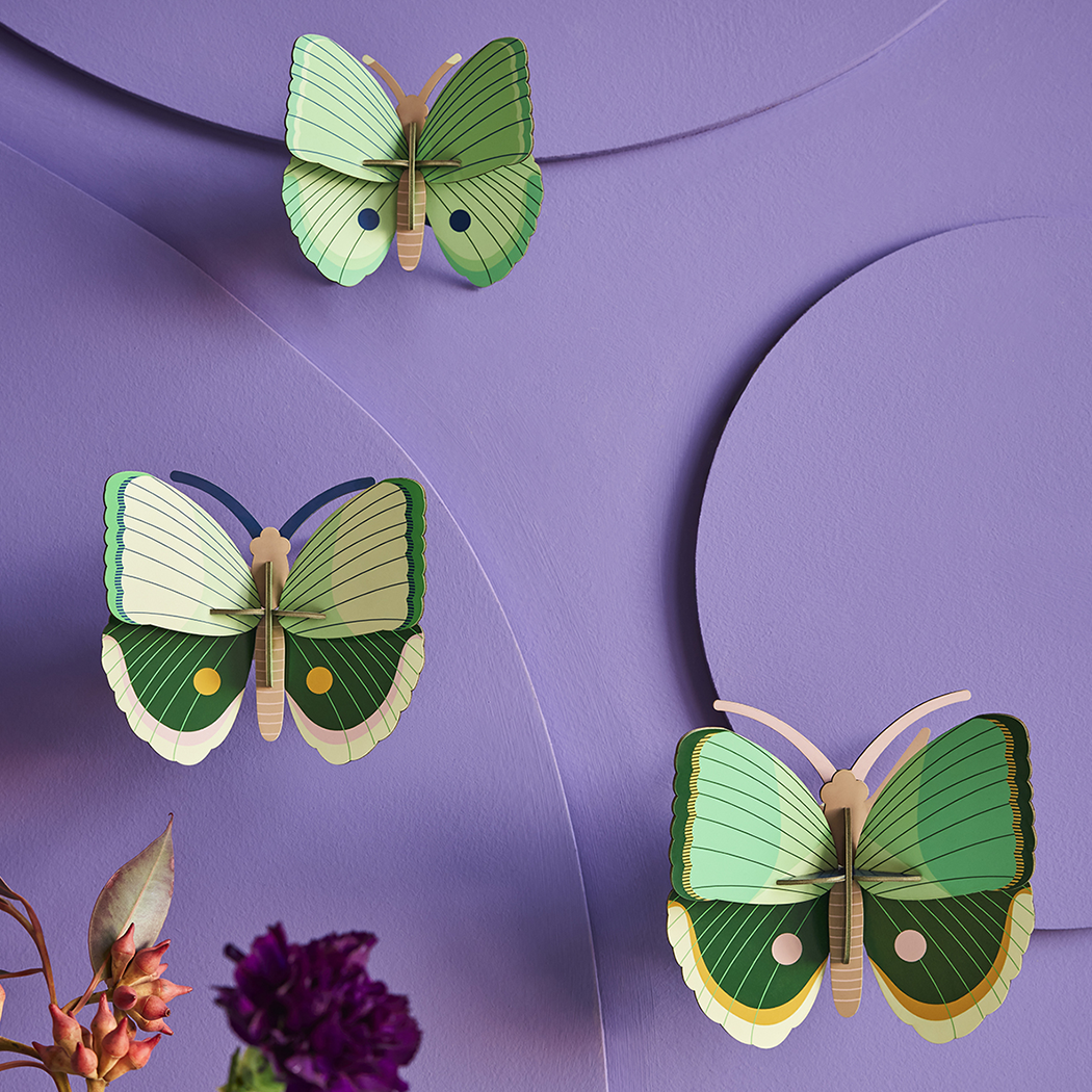 Fern Striped Butterflies, set of 3