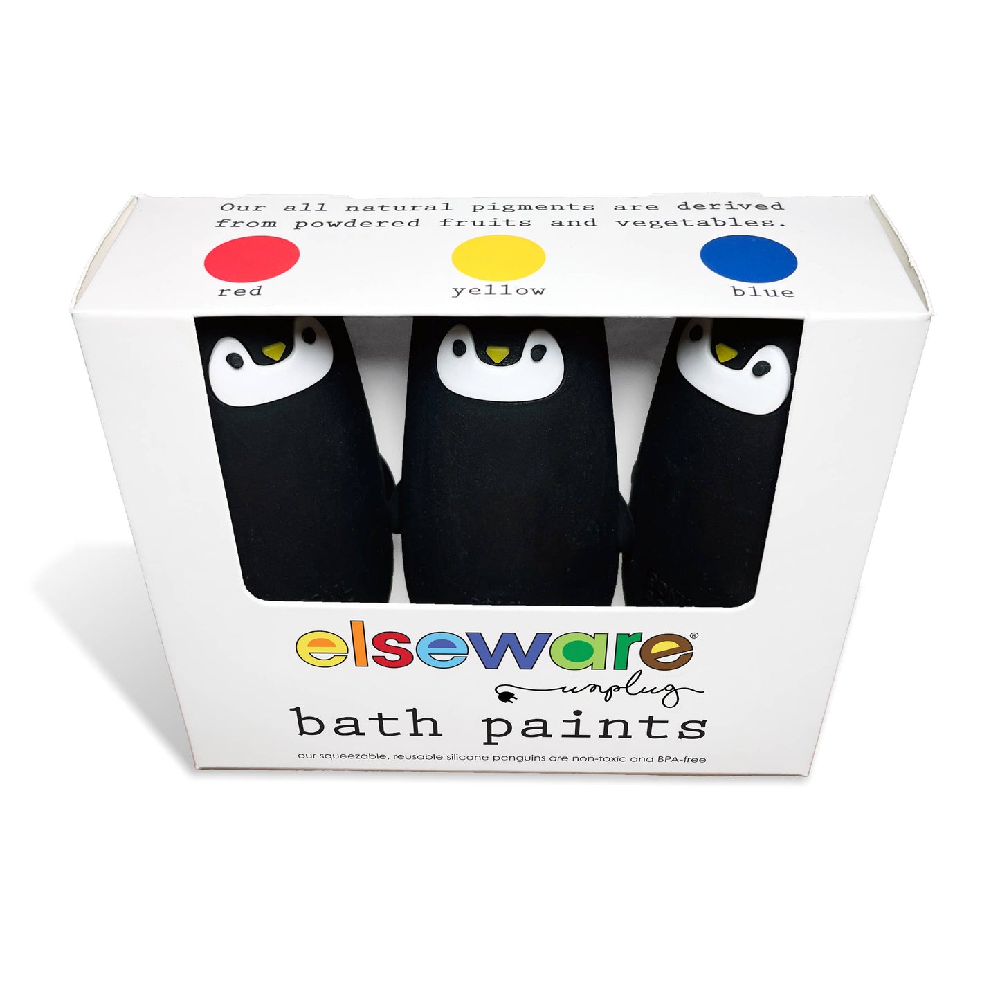 Bath Paints - Plant-Based + 3 Reusable Silicone Penguins