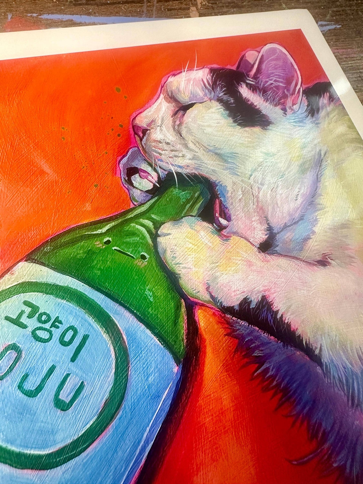 Art Print Soju Cat: Meme Home Decor