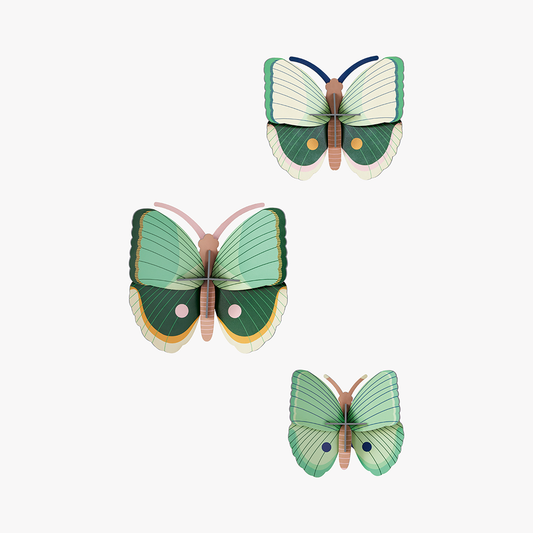 Fern Striped Butterflies, set of 3