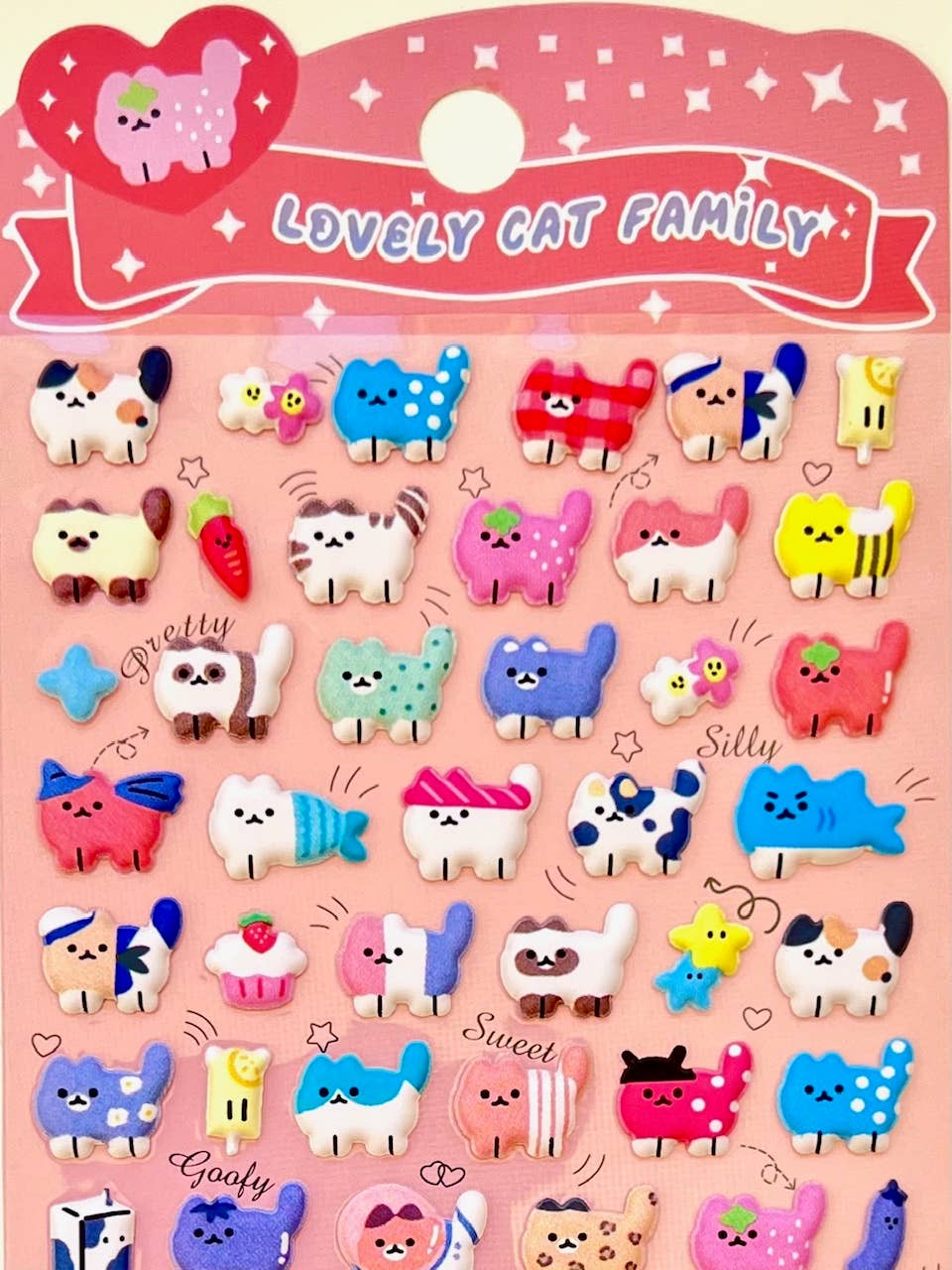 11082 Tiny Puffy Cat Dog Rabbit Stickers