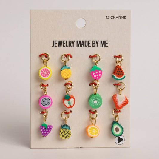 Fresh Picked Fruit Charm Set Polymer Fruit Slice Charms Set of 12