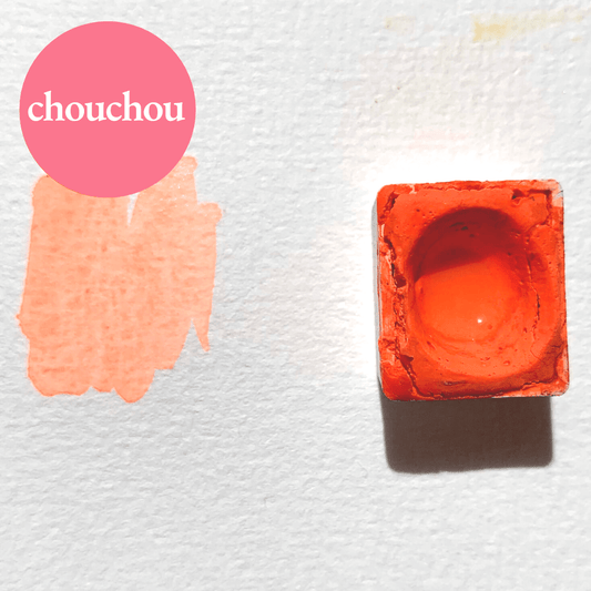 Fluo handmade watercolor - Explosive orange