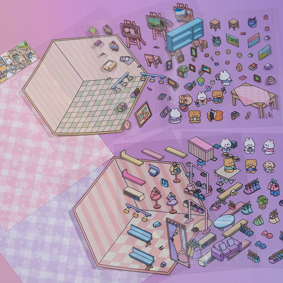 11072 3D Diorama Stores Stickers