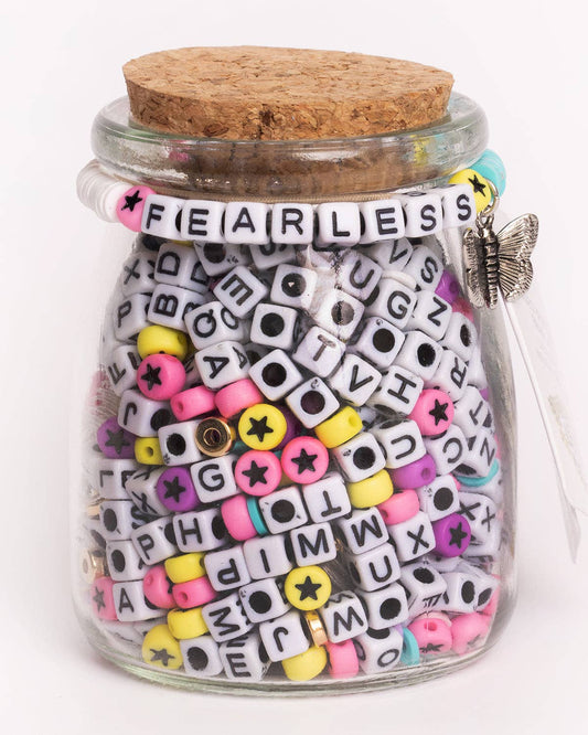 FEARLESS Square Letter with Multicolor Star Heishi and Butterfly Charm DIY Bead Kit