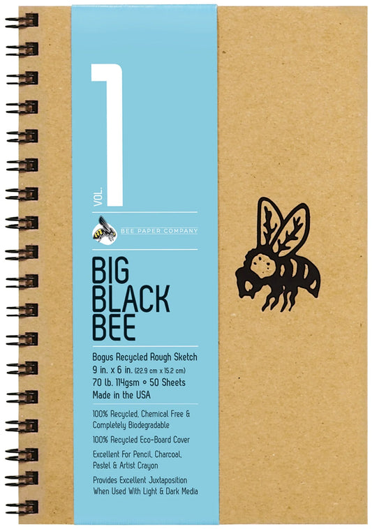 Big Black Bee Brown Bogus Recycled Rough Sketch Journal