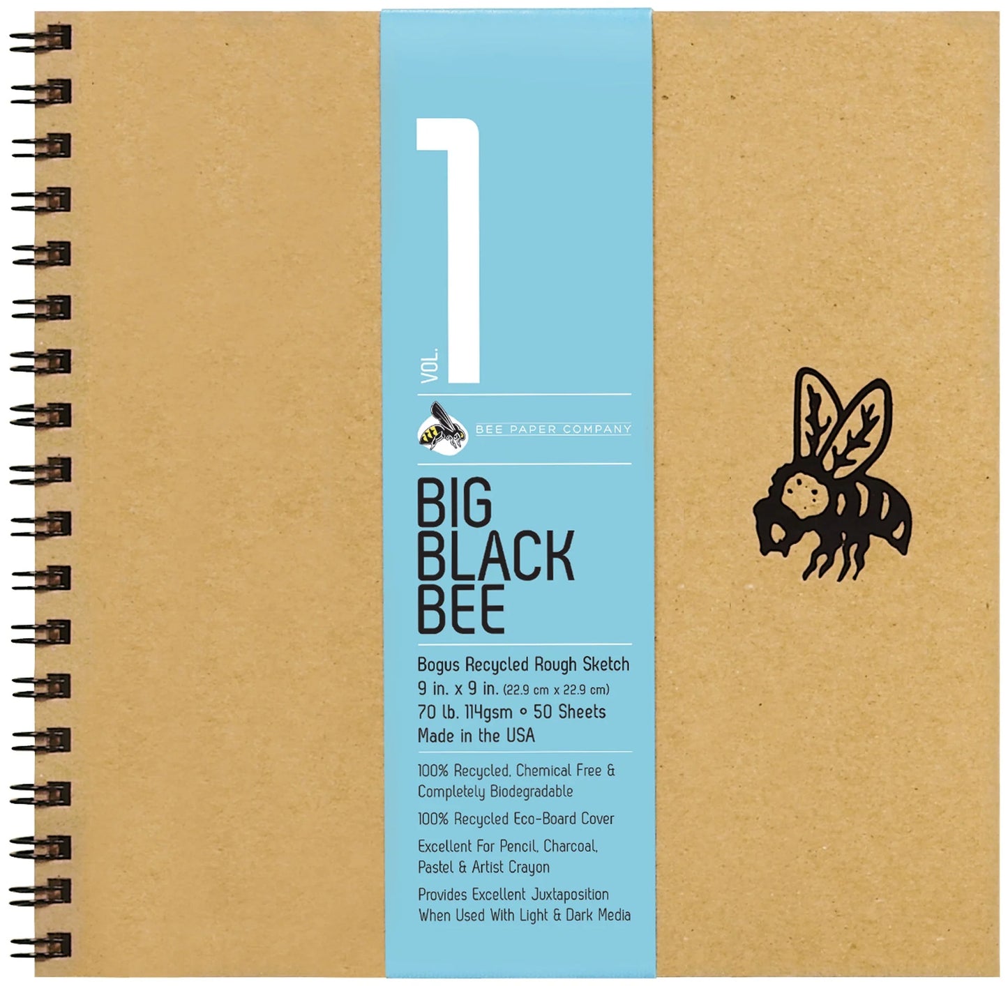 Big Black Bee Brown Bogus Recycled Rough Sketch Journal