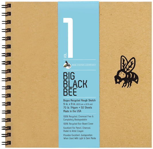Big Black Bee Brown Bogus Recycled Rough Sketch Journal