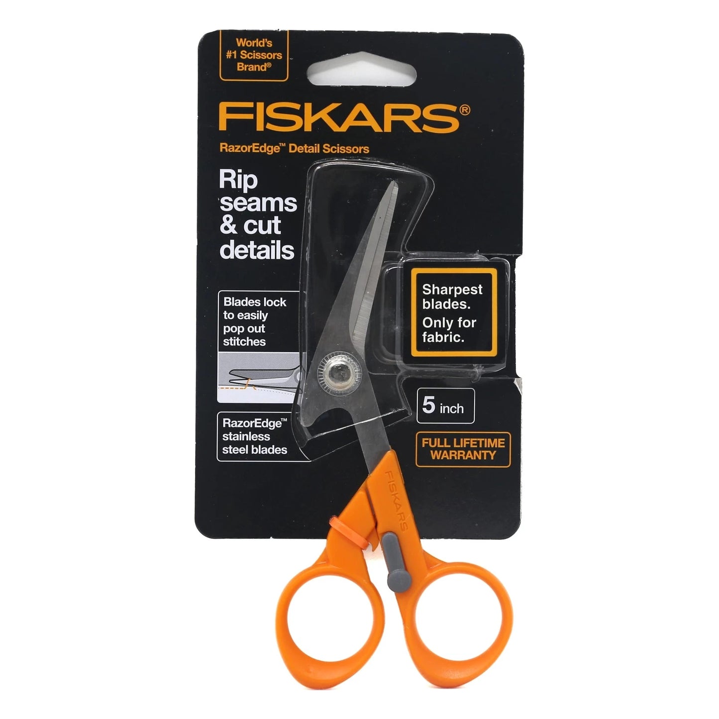 Fiskars RazorEdge 5" Fabric Shears & Seam Ripper for Cutting