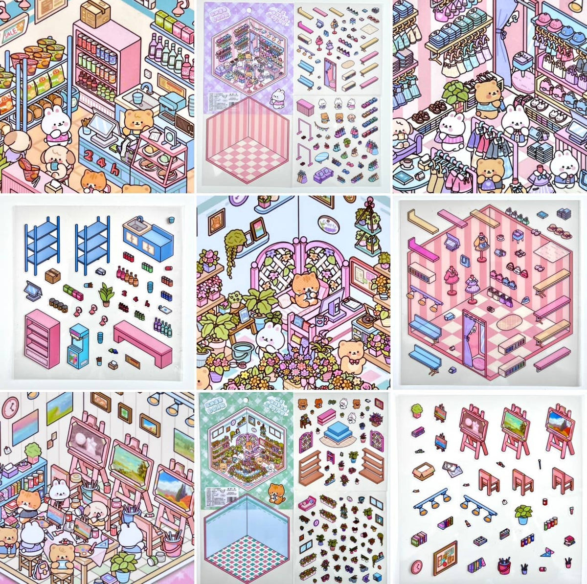 11072 3D Diorama Stores Stickers
