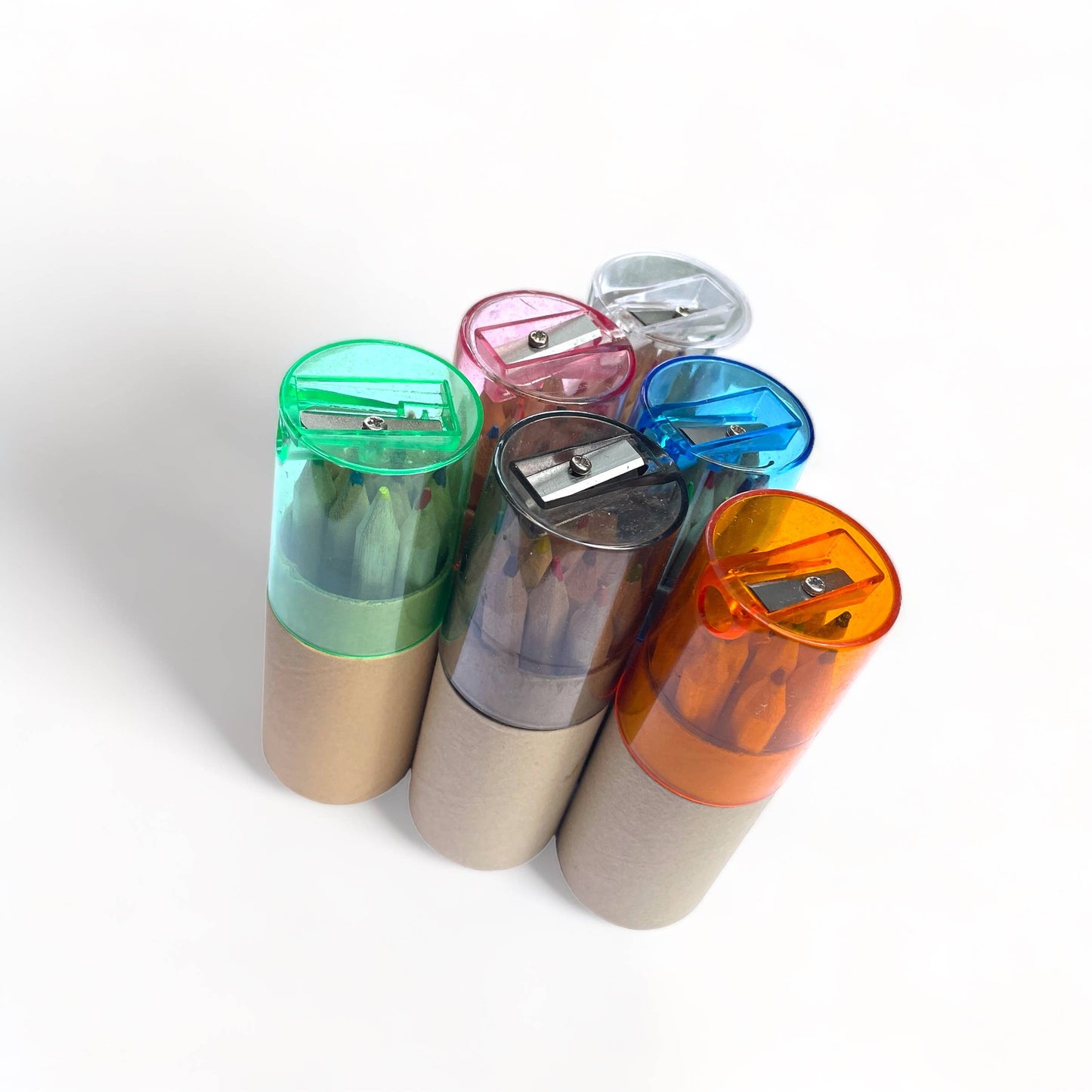 Mini Travel Compact Colored Pencils with Built In Sharpener