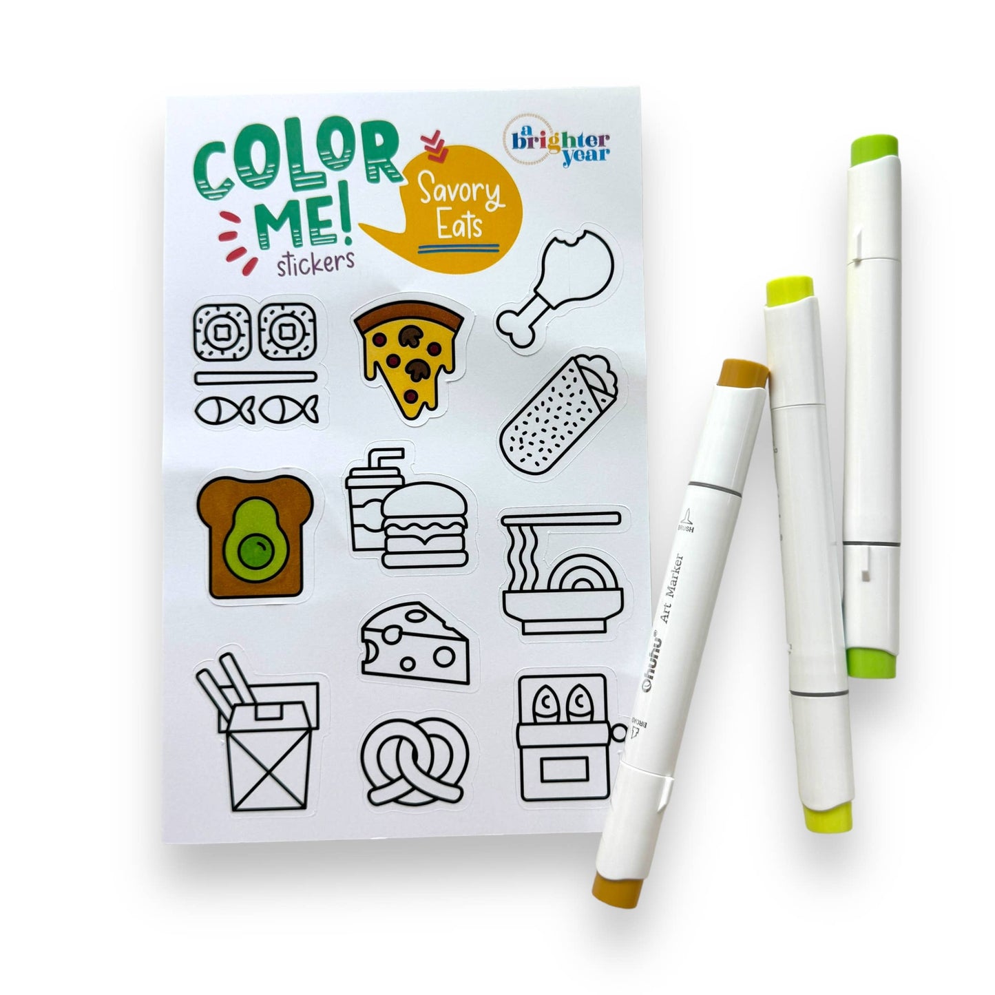 Color Your Own Savory Eats High Quality Compatible Stickers