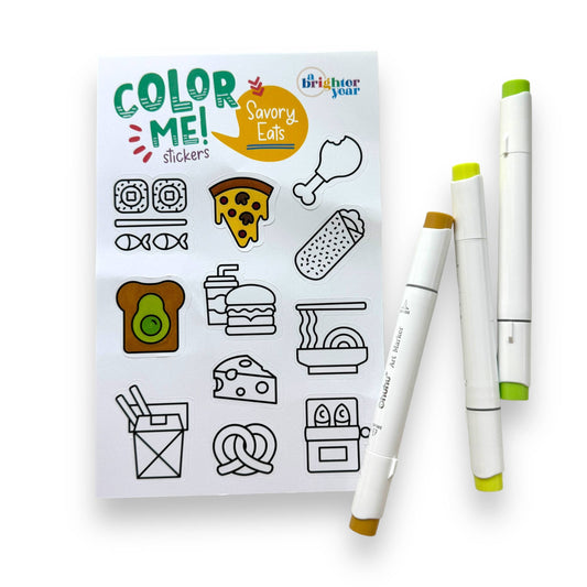 Color Your Own Savory Eats High Quality Compatible Stickers