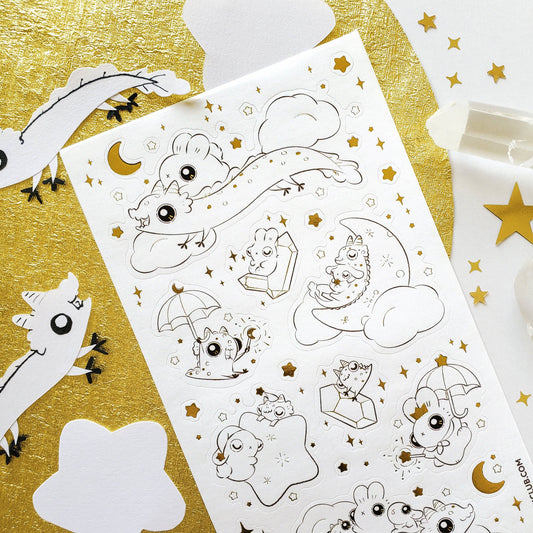 Starlit Bunnehs & Dwagons Sticker Sheet