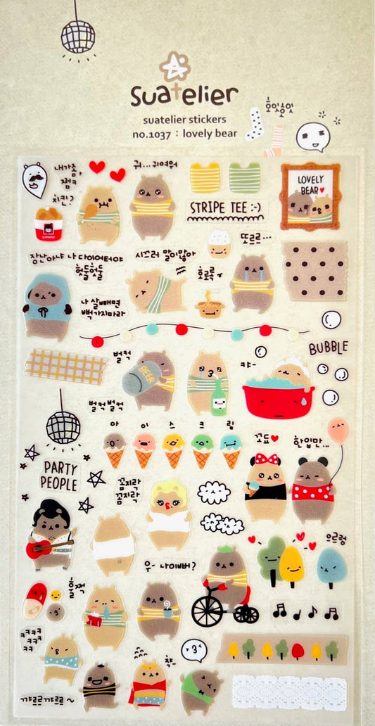 01037 LOVELY BEAR STICKERS