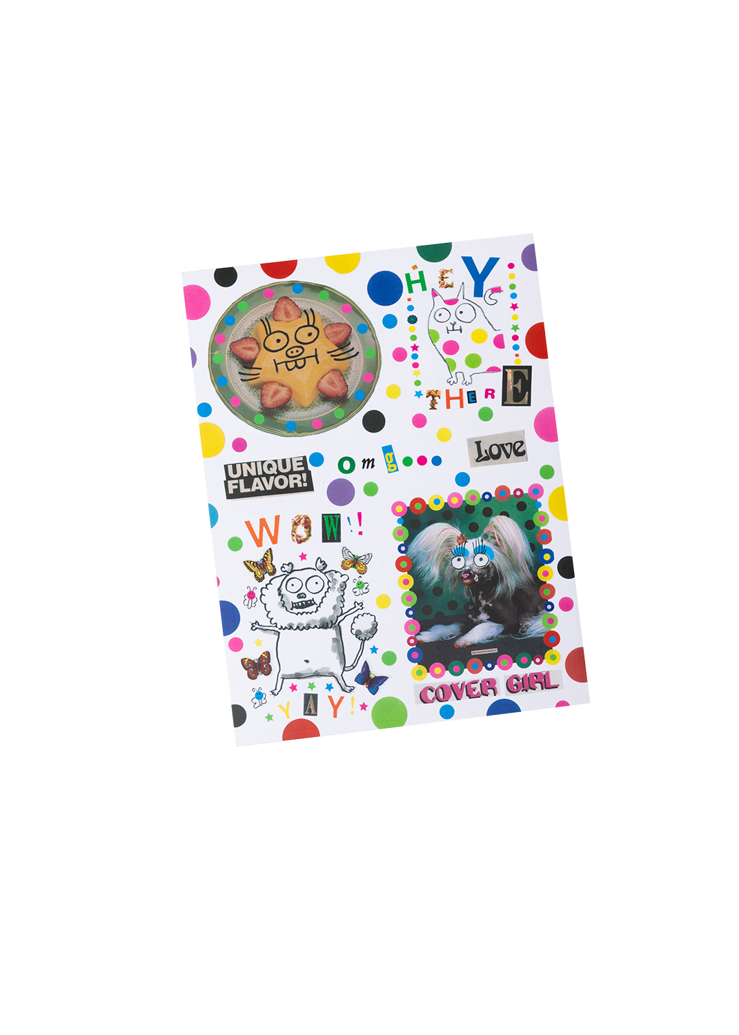 Collage sticker sheet gentle thrills