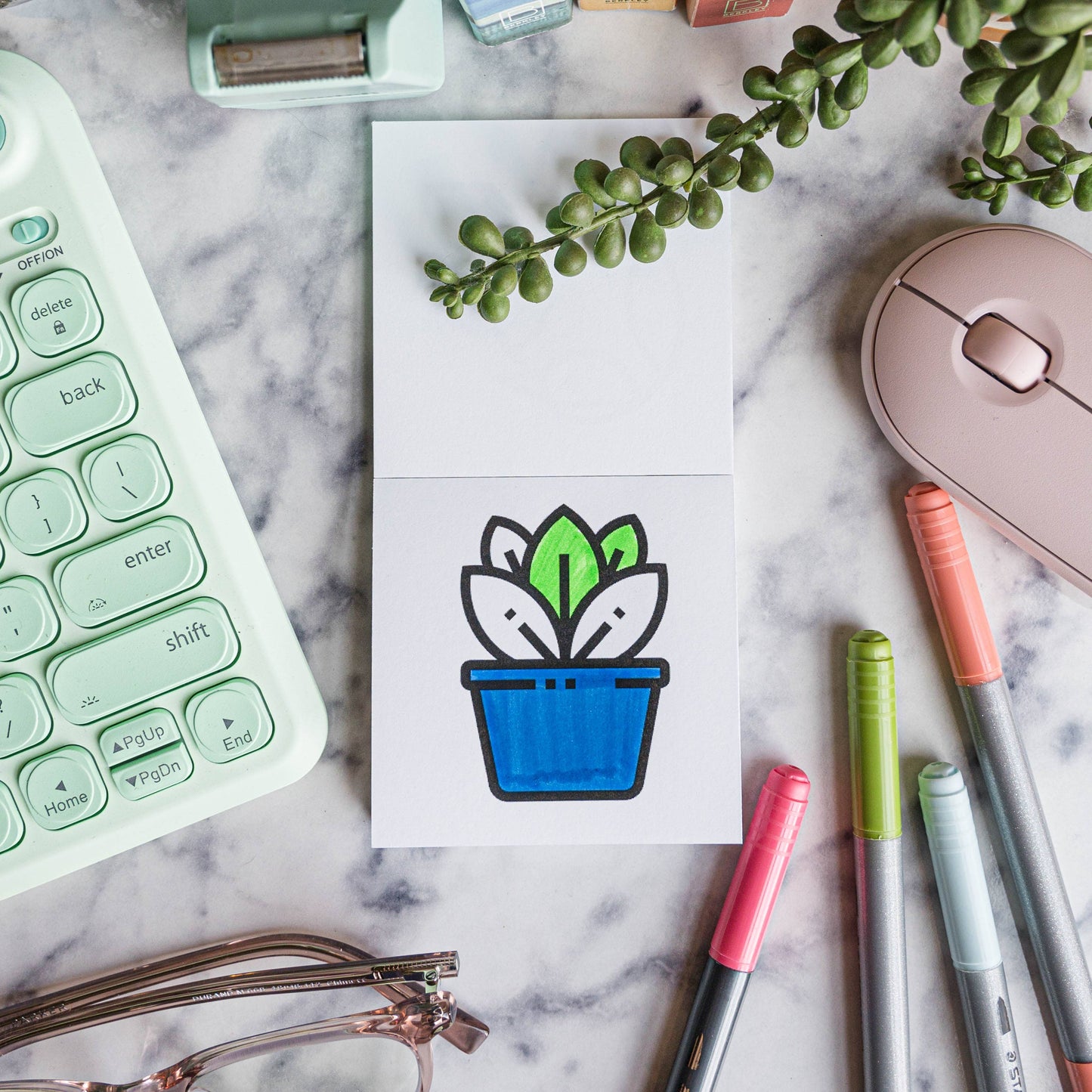 50 Pages Birds Bugs and Botany Mini Coloring Book for Adults