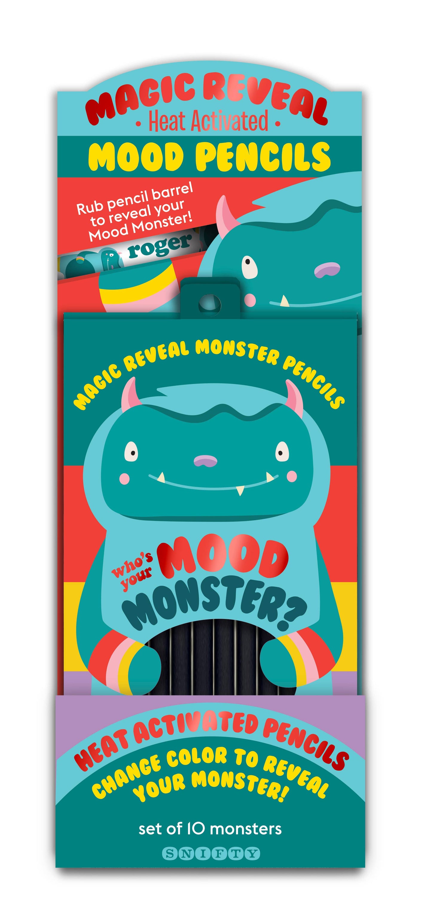 MAGIC REVEAL monster mood pencils - DISPLAY OF 12 SETS