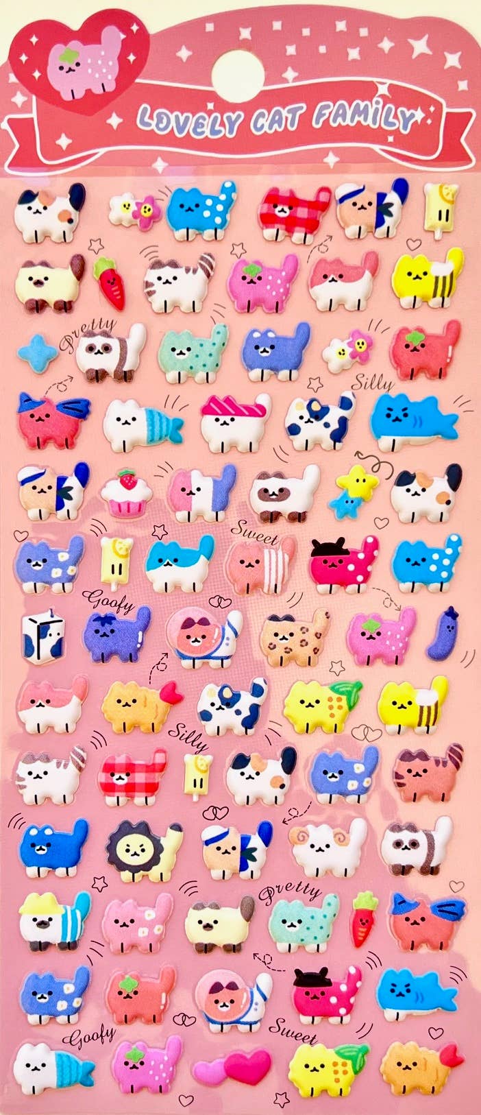 11082 Tiny Puffy Cat Dog Rabbit Stickers