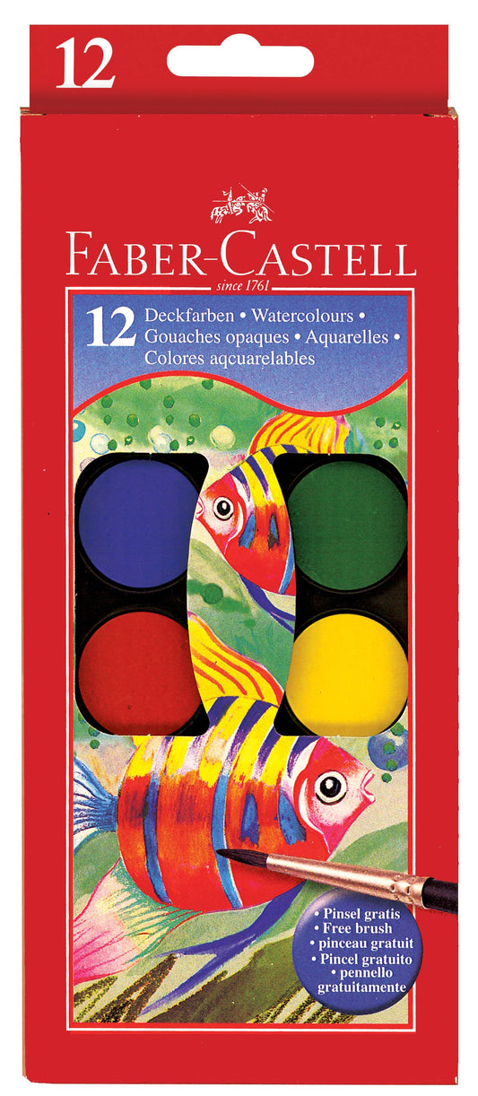 Watercolor Paint Pan Set - 12 Highly Pigmented Colors