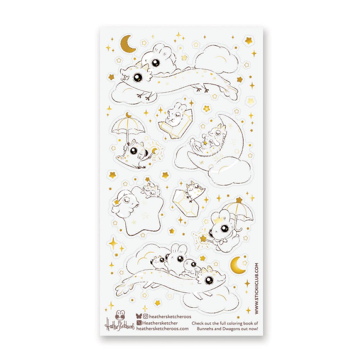 Starlit Bunnehs & Dwagons Sticker Sheet